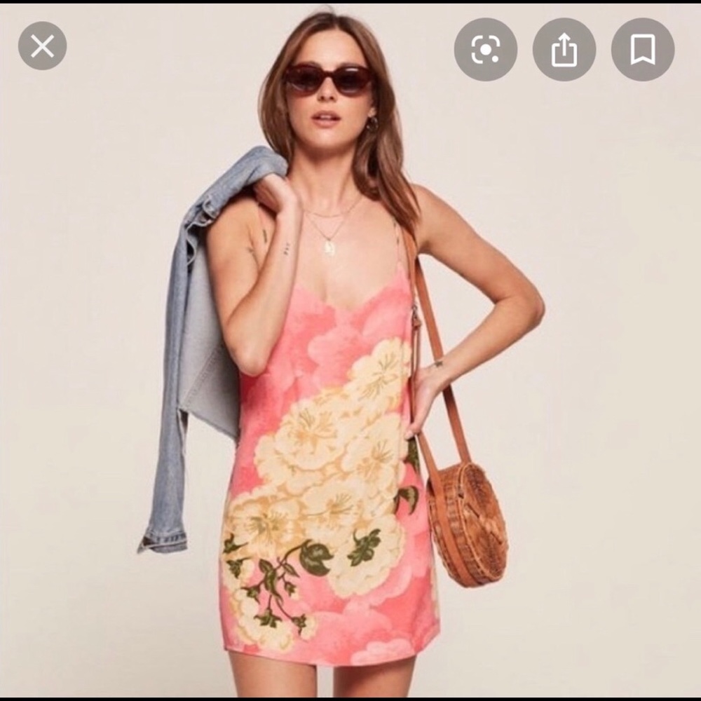 The Reformation Pink Hawaiian Strap Dress